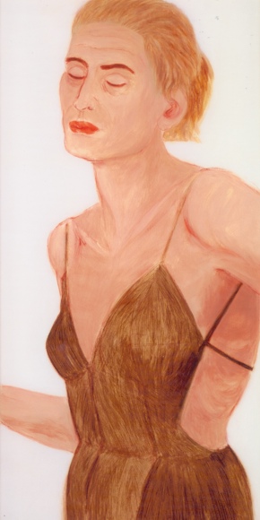 birgit k&uuml;bler&nbsp;&nbsp;&nbsp;akt mit armanikleid III&nbsp;&nbsp;&nbsp;2000